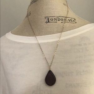 Purple Tear Drop Stone Necklace